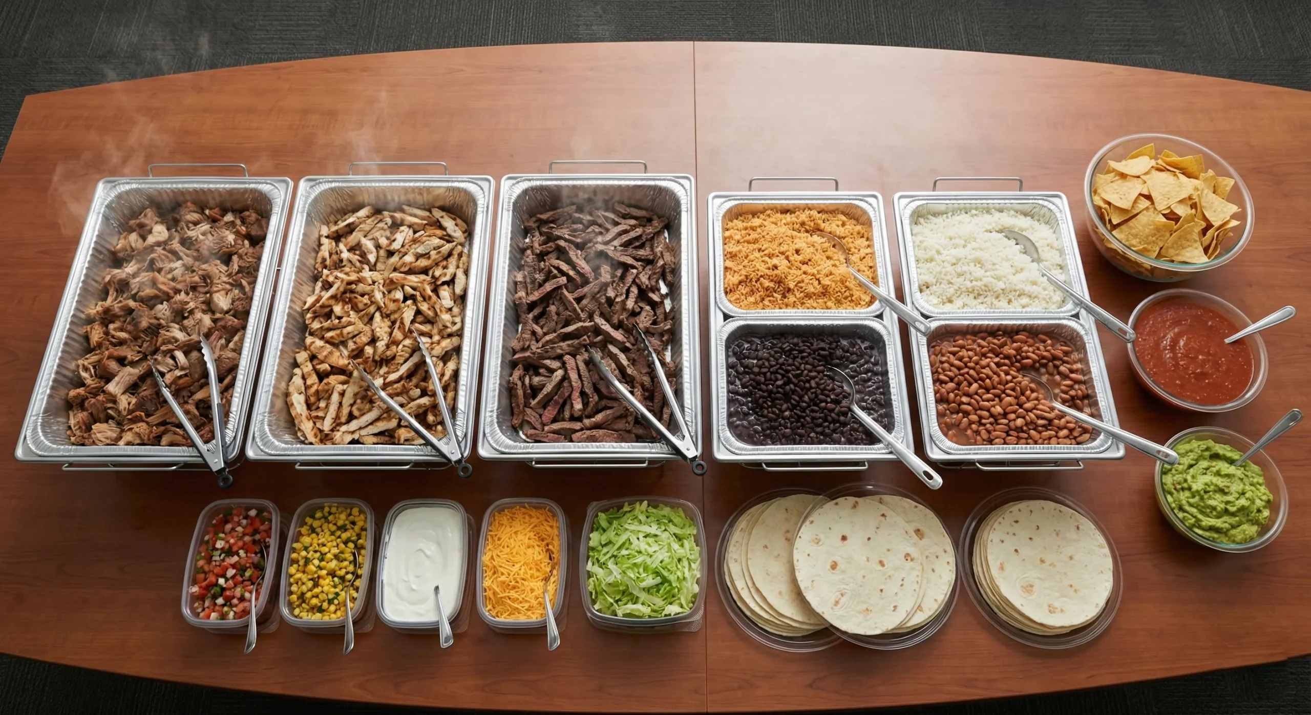 Catering in Minnesota taco bar package for 15 people