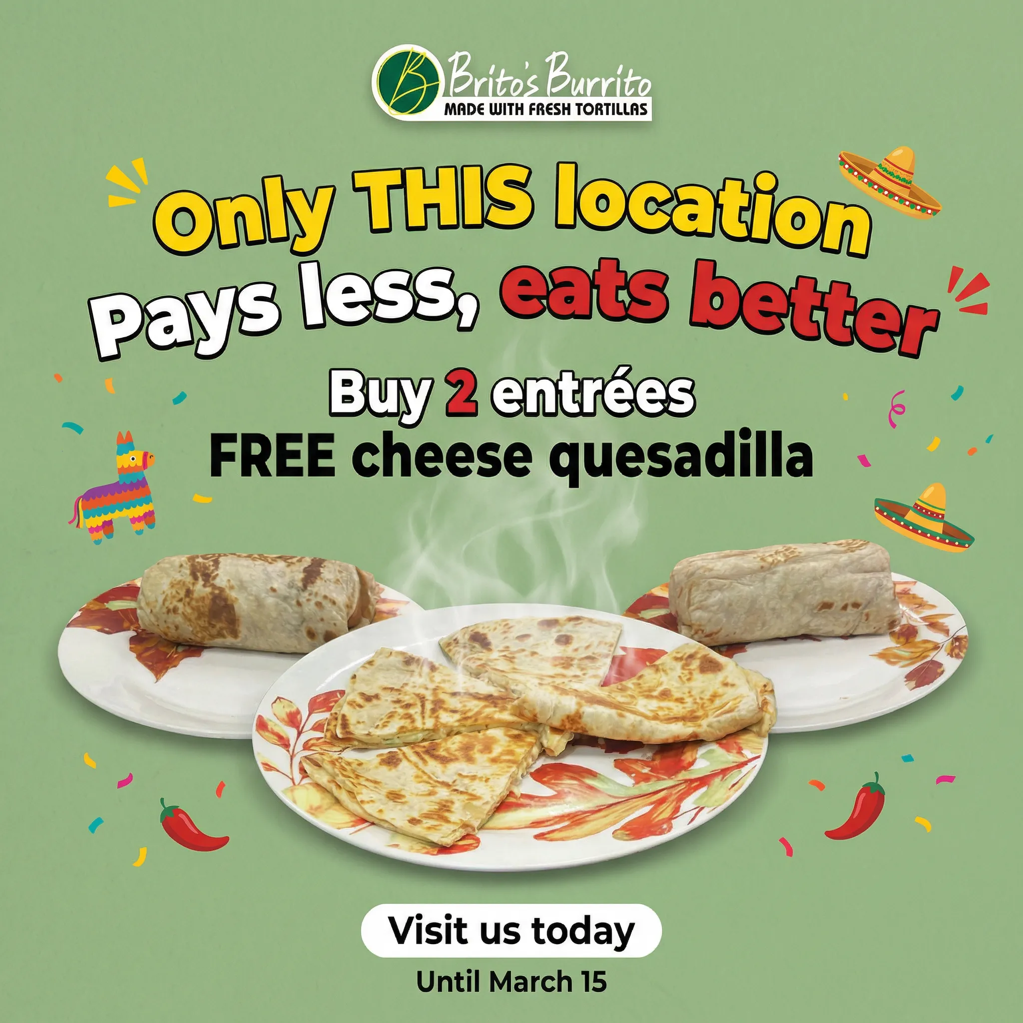 Mexican Food Monticello fresh grilled burrito on Cedar St