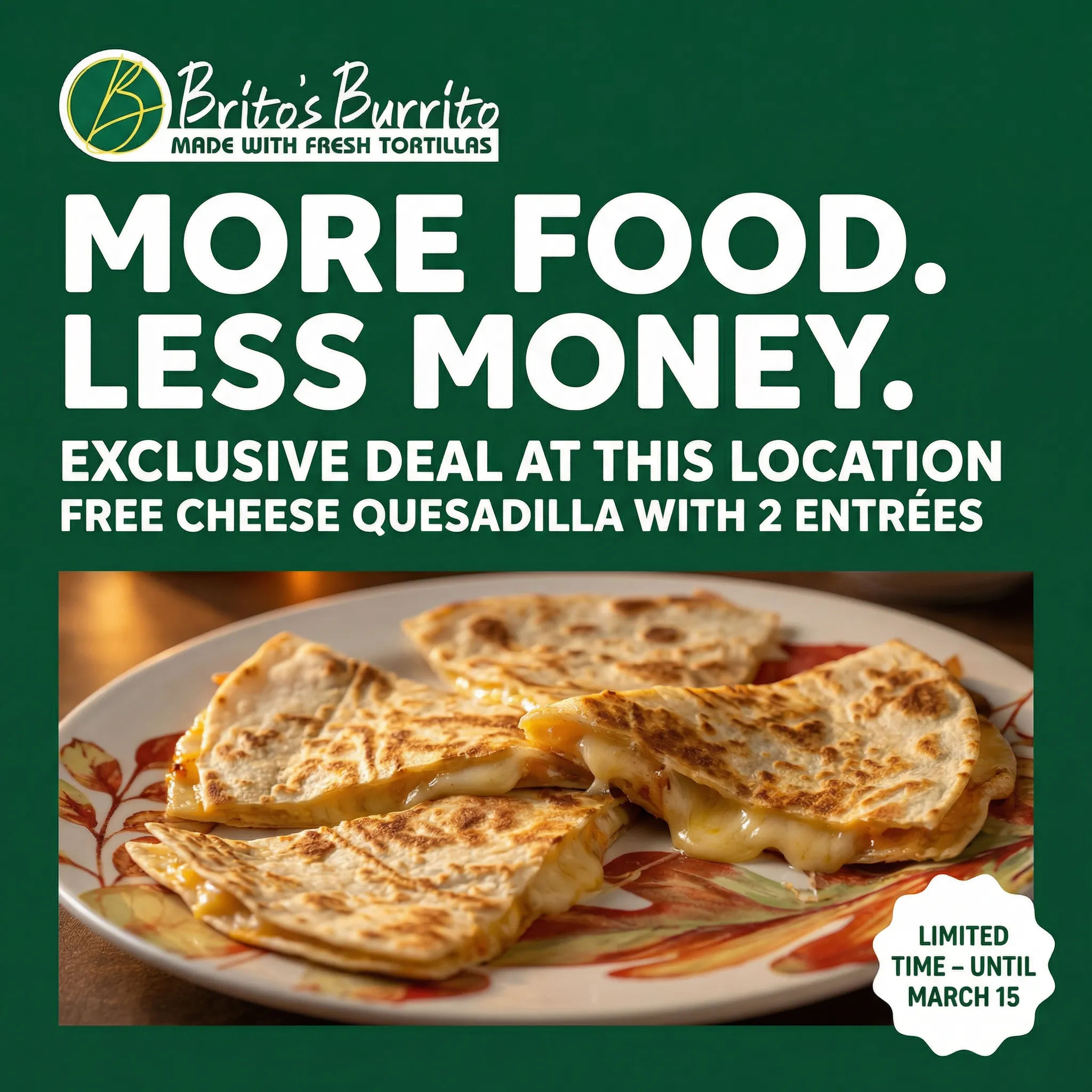 Fresh Grilled Britos Burrito Chicken